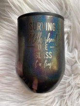 Load image into Gallery viewer, Iridescent Engraved Wine Tumblers (multiple designs)
