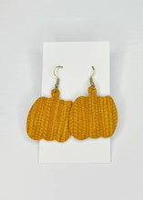 Load image into Gallery viewer, Genuine leather pumpkin earrings (in stock)