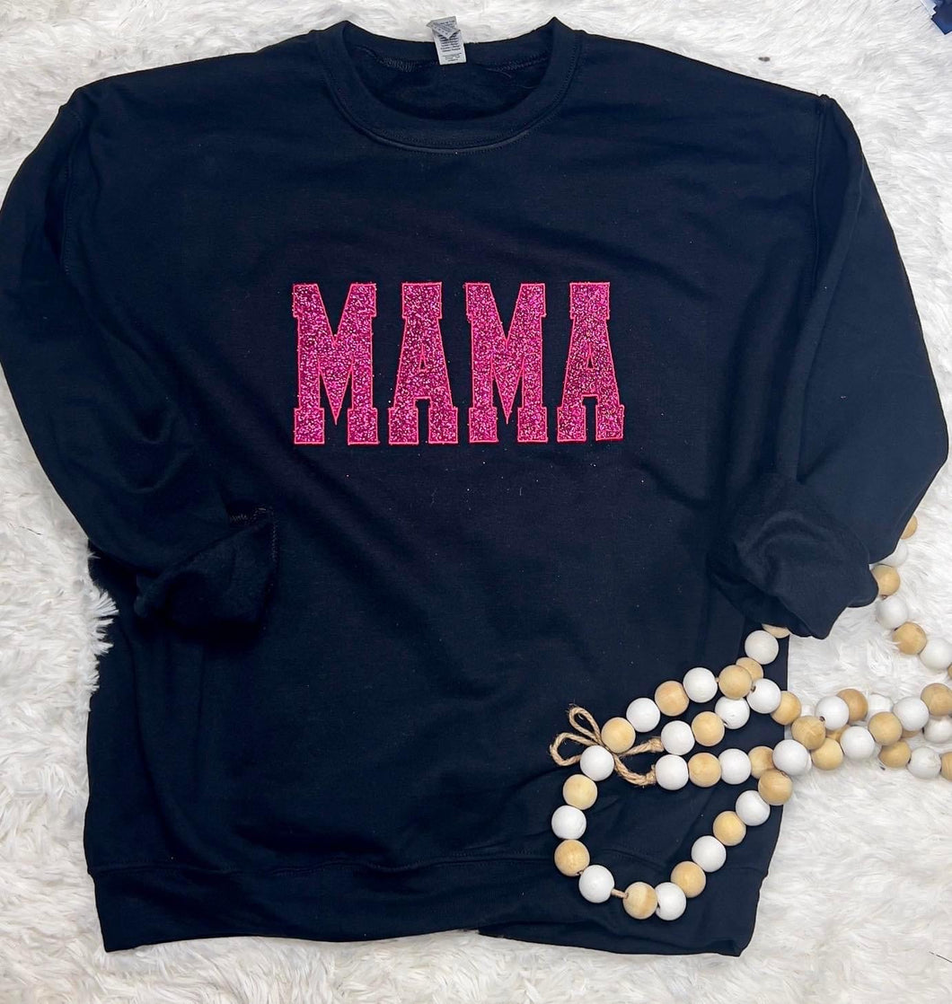 Custom glitter embroidery sweatshirt