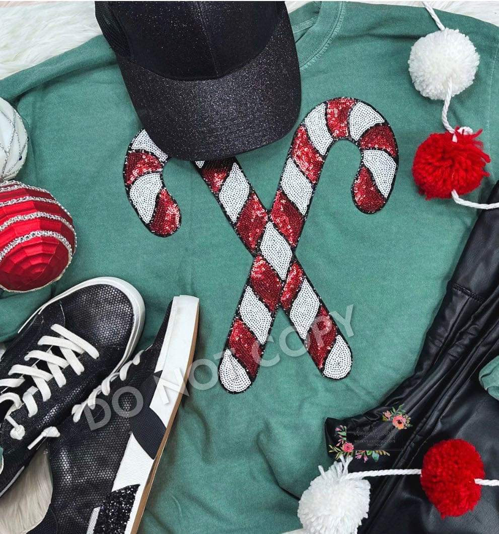 Candy Cane Spangled Sweatshirt