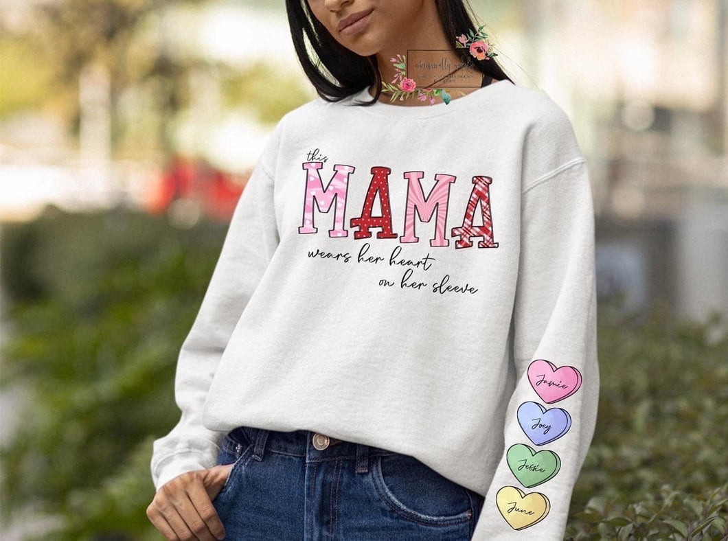 Mama custom heart sweatshirt