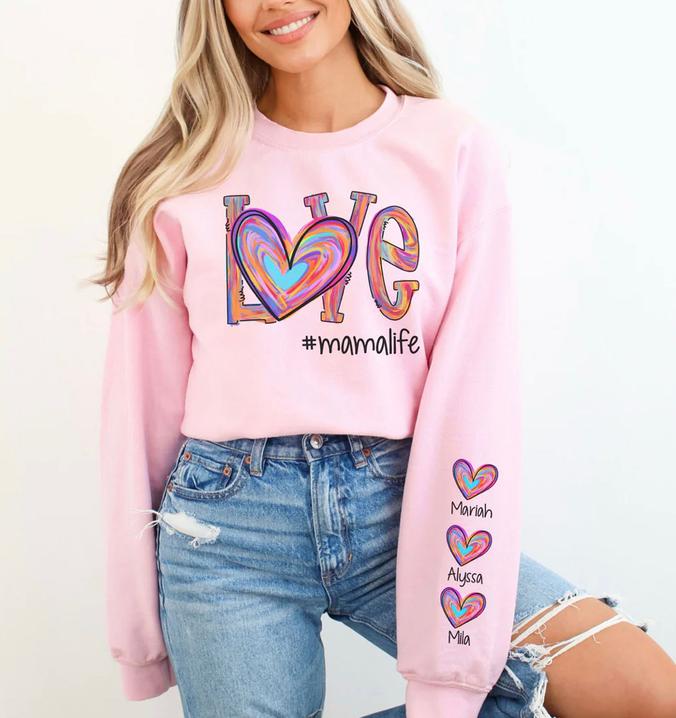 (Any name) custom watercolor heart sweatshirt