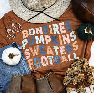 Bonfires Pumpkins Sweaters Football