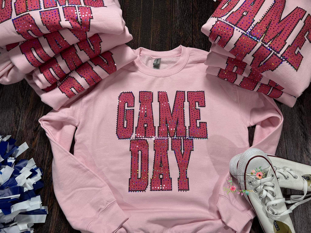 Pink Game Day Spangled Sweatshirt