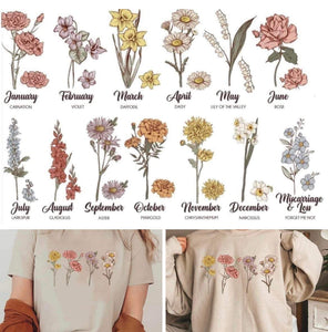 Birth flowers tee