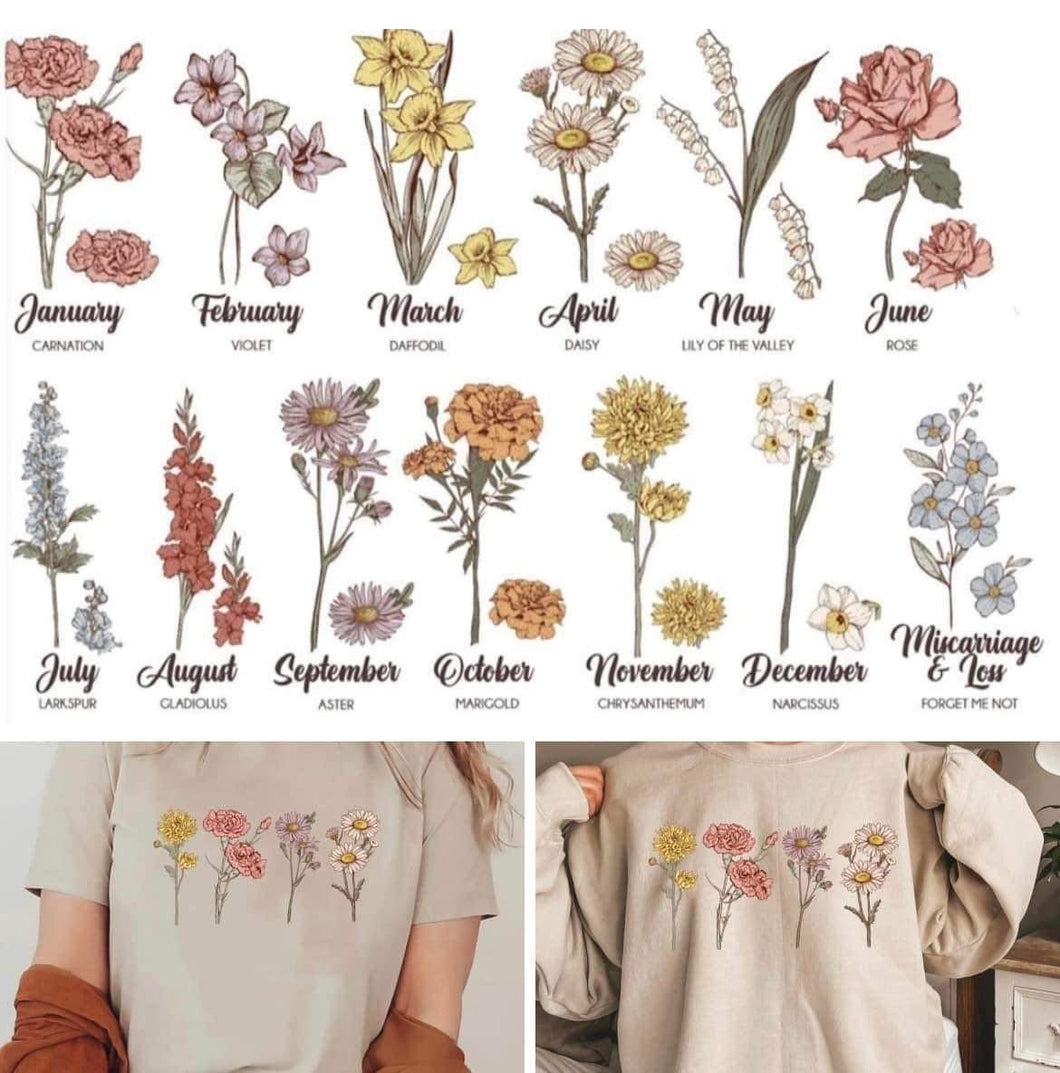 Birth flowers tee
