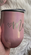 Load and play video in Gallery viewer, Iridescent Engraved Wine Tumblers (multiple designs)

