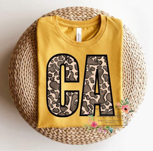 Customizable Giraffe Print State Tees