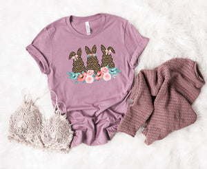 Leopard floral bunny tee