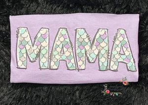 Mama (mermaid bubble letters)