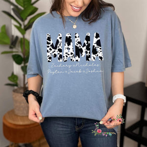 Customizable Mama Tee (cow print)