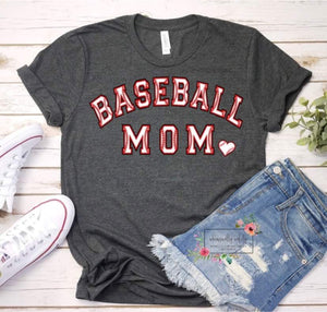 Baseball Mom (baseball letters)