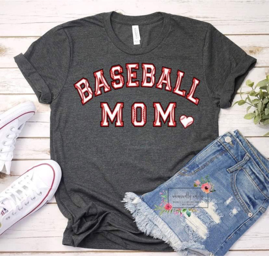 Baseball Mom (baseball letters)