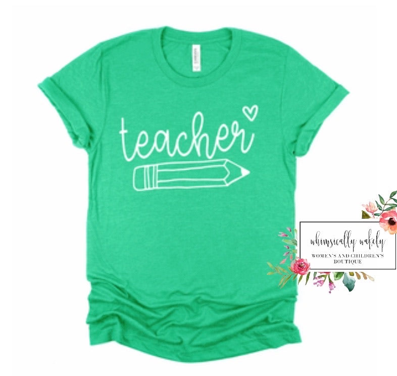 Teacher pencil tee