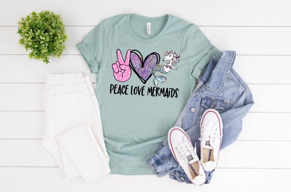 Peace,Love,Mermaid  (kids and adult)