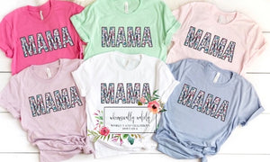 Mama block letter polka dot tee