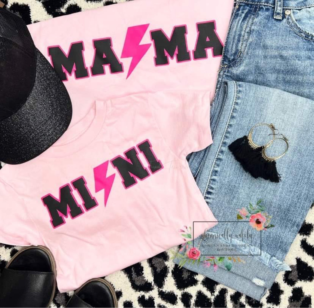 Mama/mini (pink lightning bolt)