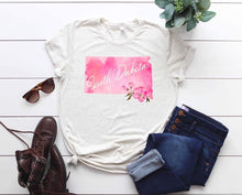 Load image into Gallery viewer, Custom watercolor floral state tee
