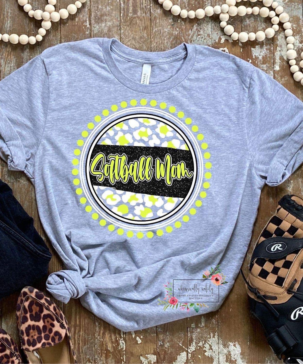 Softball Mom (leopard circle)