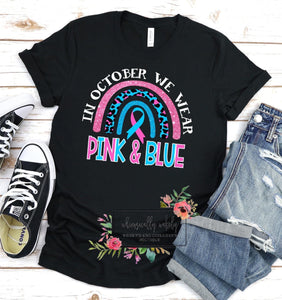 In October we wear pink and blue