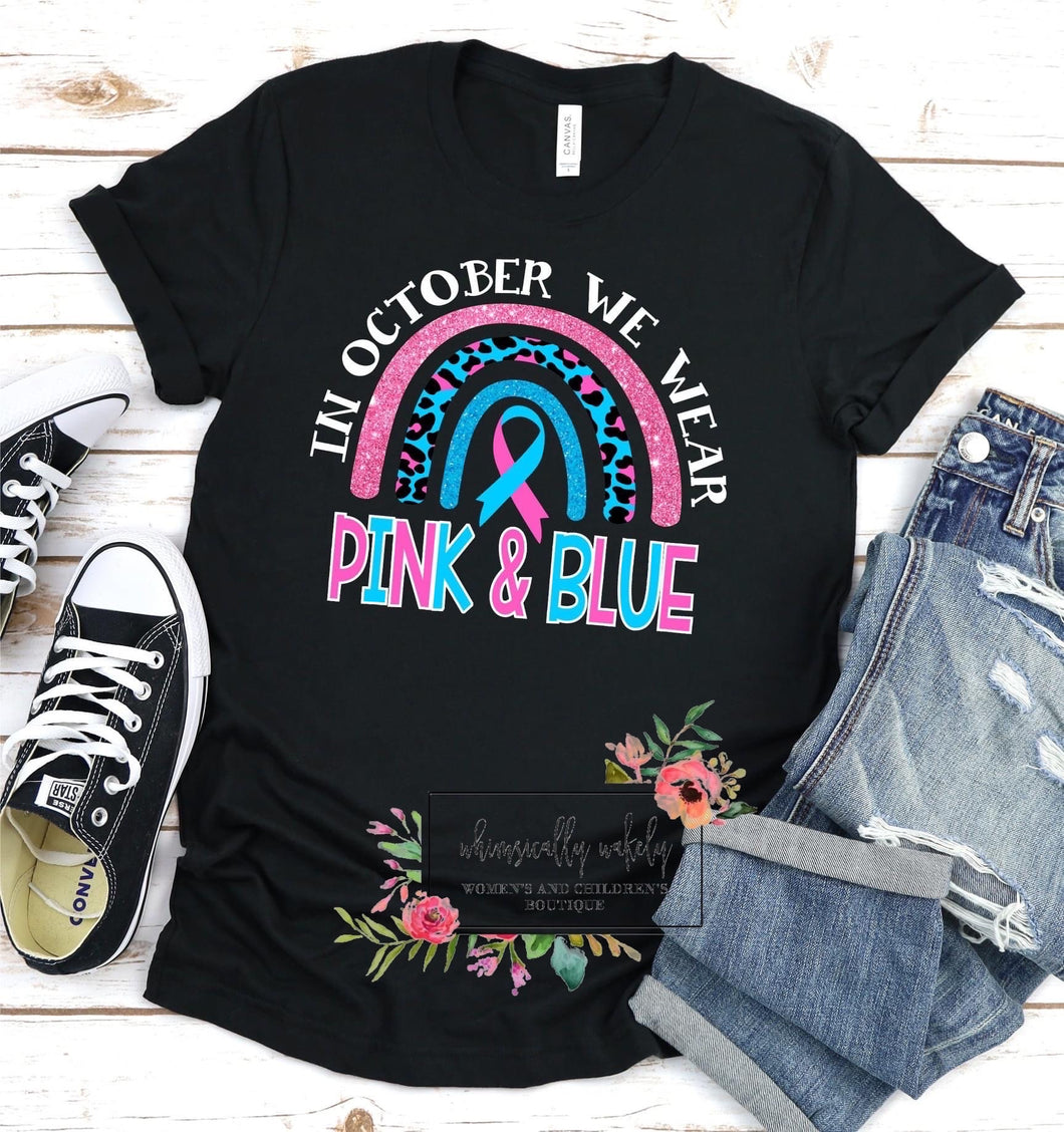 In October we wear pink and blue