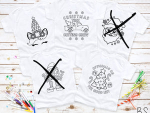 Christmas coloring tees