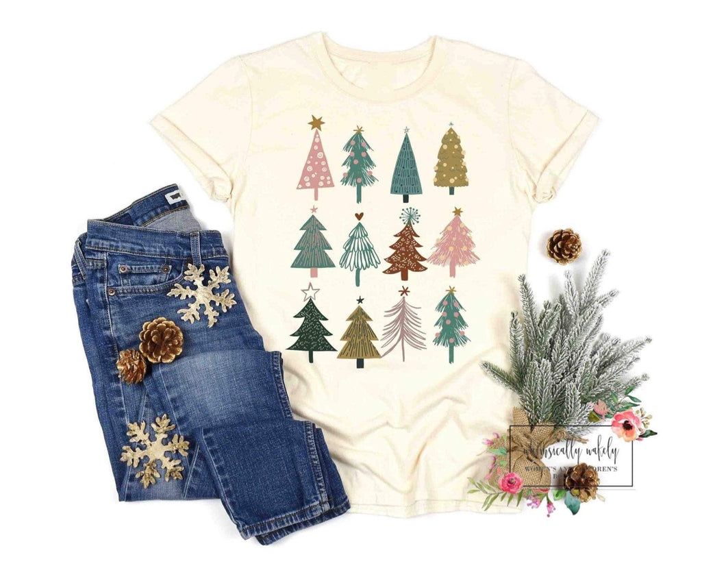 Mixed Print Christmas Trees