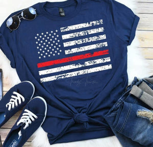 Distressed thin red line (firefighter)