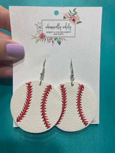 Baseball earrings