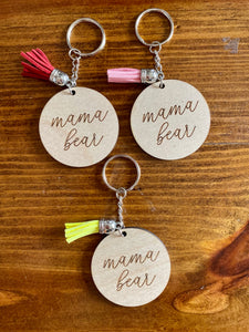 Mama engraved keychains (various designs)