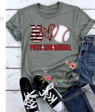 Load image into Gallery viewer, Peace love baseball
