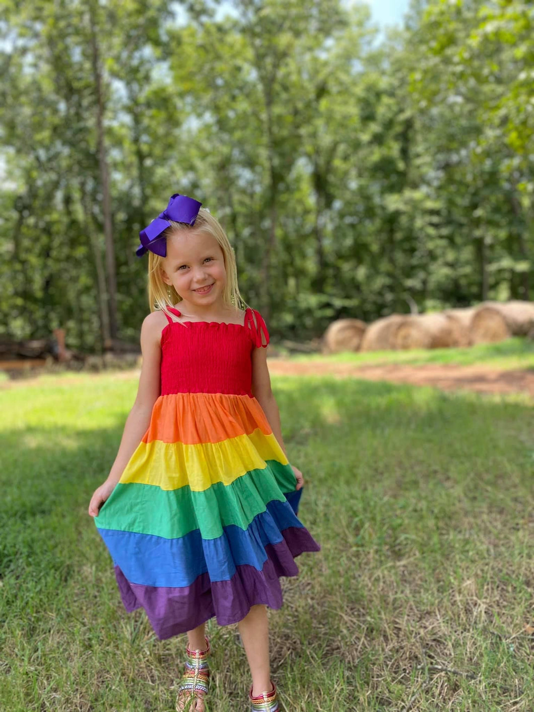 Rainbow twirl dress