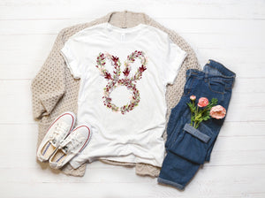 Floral bunny wreath