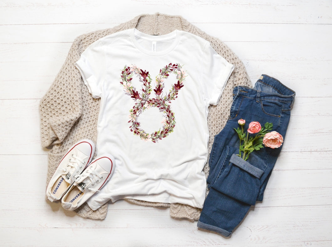 Floral bunny wreath