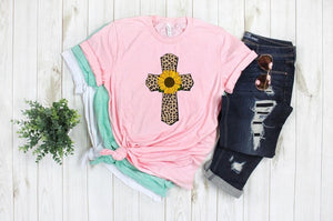 Leopard sunflower cross