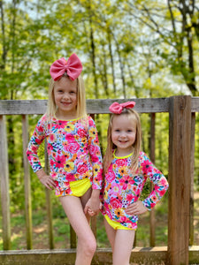 Floral/Yellow Bathing Suit
