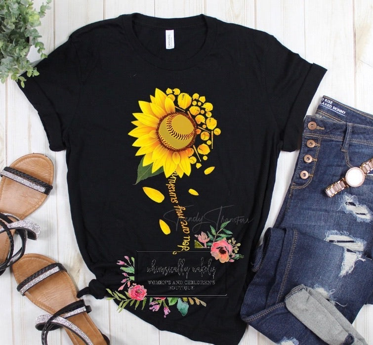 Sunflower baseball tee