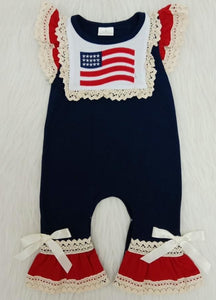 Embroidered patriotic romper