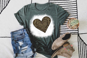 Leopard hearts bleached