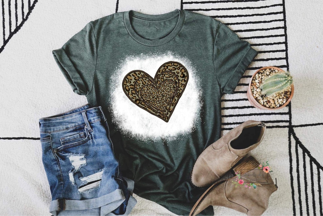 Leopard hearts bleached