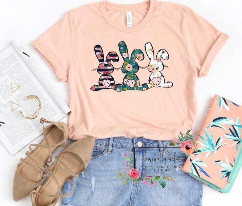 Floral bunny tee