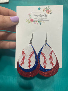 Baseball earrings