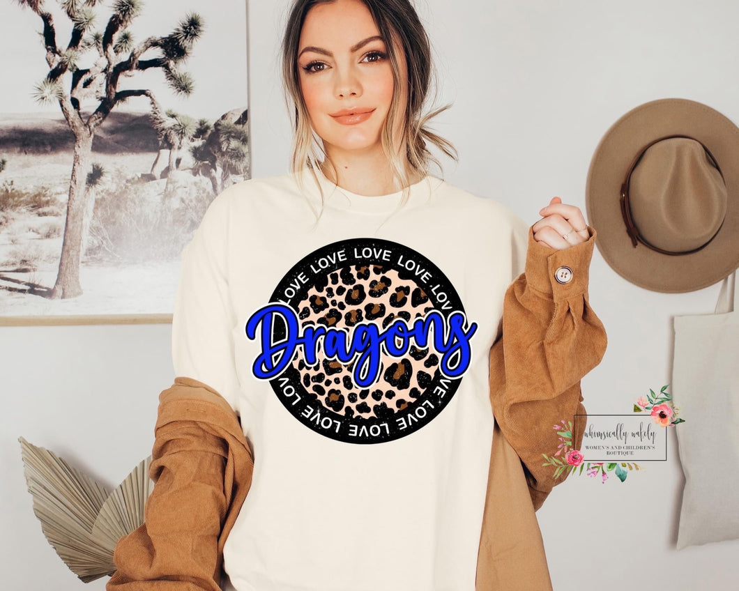 Love dragons leopard circle