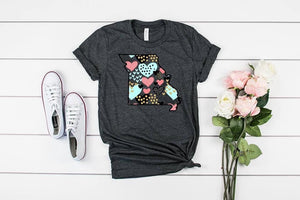 Custom state heart tee (can be done in ANY state)