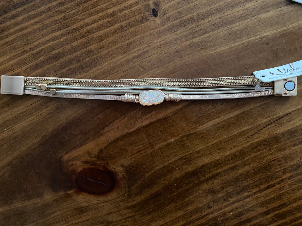 Druzy magnetic clasp bracelet