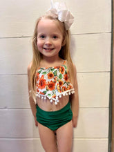 Load image into Gallery viewer, Green Sunflower Swim Suit
