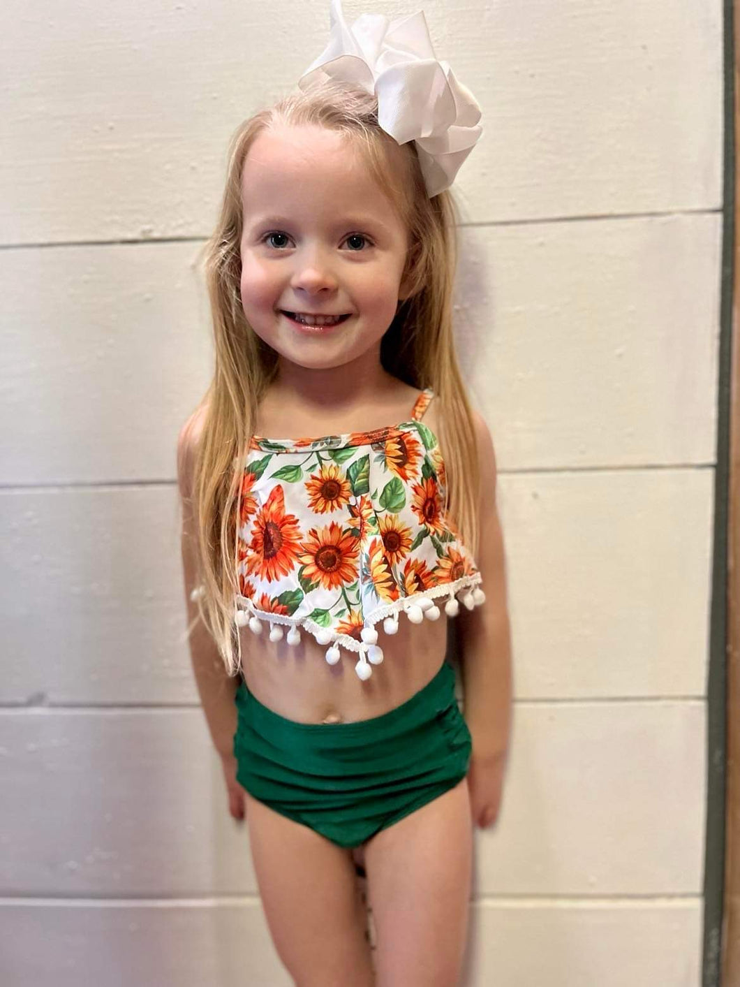 Green Sunflower Swim Suit