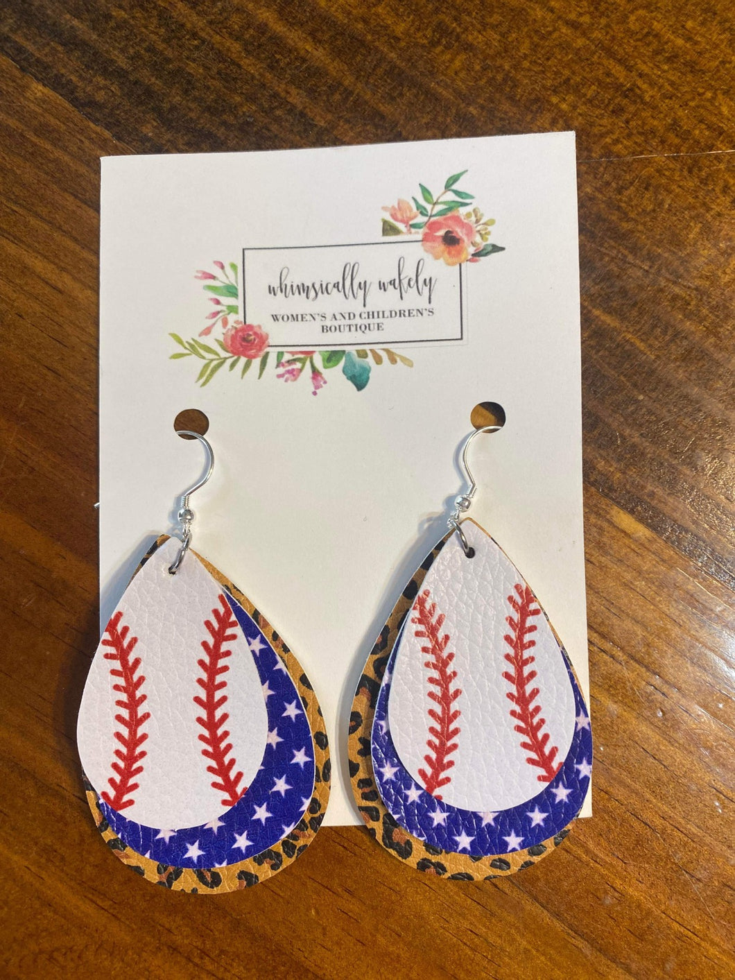 Baseball/Leopard/Star Earrings