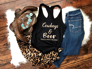Cowboys and beer (tee OR tank)