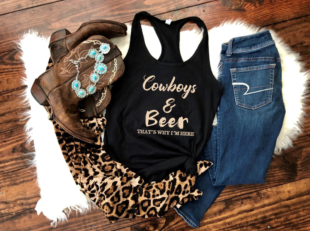 Cowboys and beer (tee OR tank)